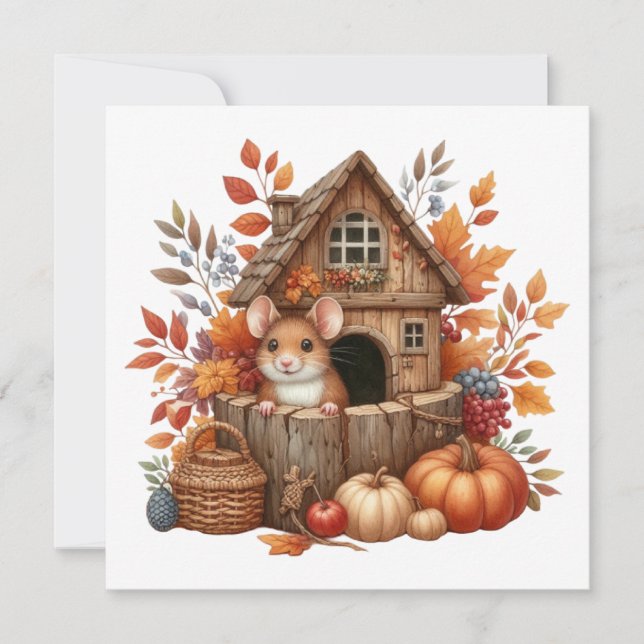 Autumn Mouse Greeting Card (Front)