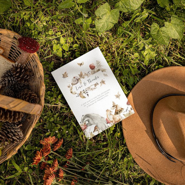 Autumn Mushroom | Woodland Forest Baby Shower Thank You Card (Creator Uploaded)