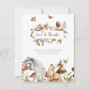 Autumn Mushroom Woodland Forest Thank You Invitation