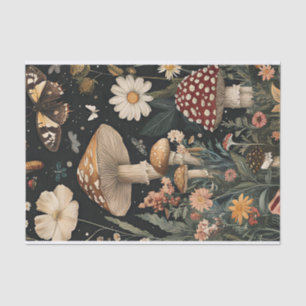 Autumn Mushrooms and Flowers Fall Decoupage Tissue Paper