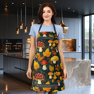 Autumn Mushrooms and Leaves - Nature Loving Cooks Apron
