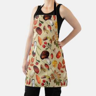 Autumn mushrooms apron