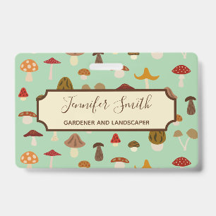 Autumn Mushrooms Business Badge