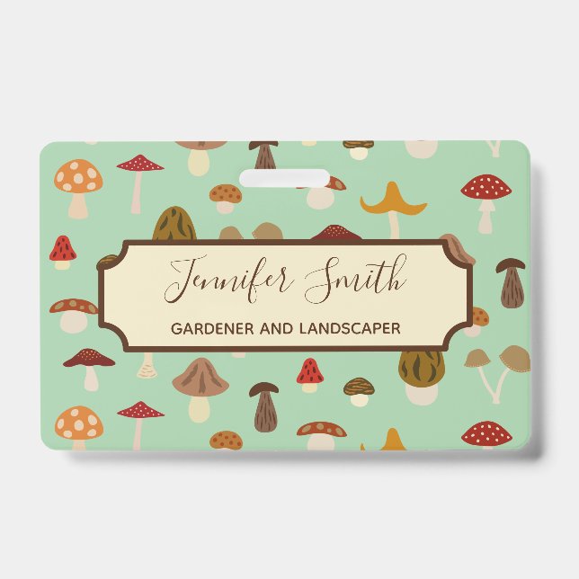 Autumn Mushrooms Business Badge (Front)