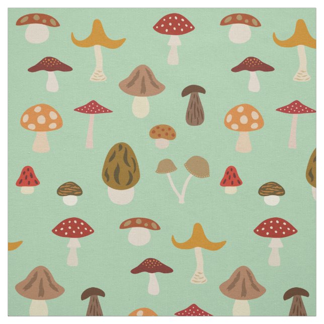 Autumn Mushrooms Fabric (Swatch)