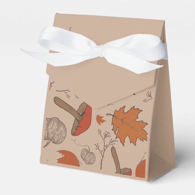 Autumn Mushrooms  Favor Box (Front Side)