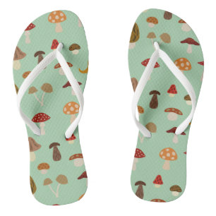 Autumn Mushrooms Flip Flops
