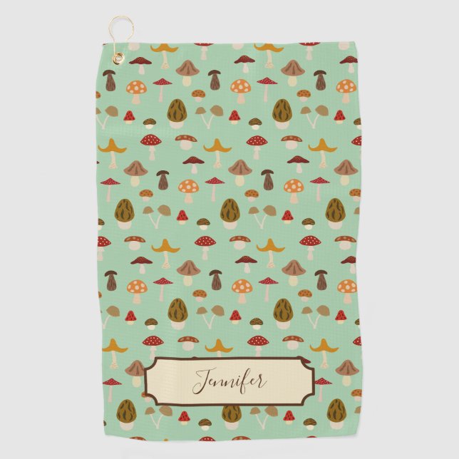 Autumn Mushrooms Golf Towel (Front)