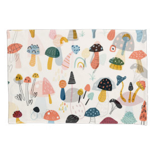 Autumn Mushrooms Hand Drawn Collection Pillowcase