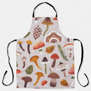 Autumn mushrooms, leaves: vintage repeat. apron
