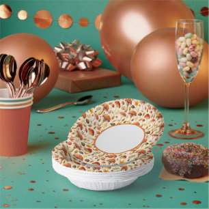 Autumn Mushrooms Paper Plate