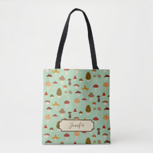 Autumn Mushrooms Pattern Tote Bag