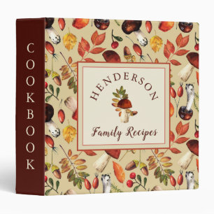 Autumn mushrooms personalized 3 ring binder