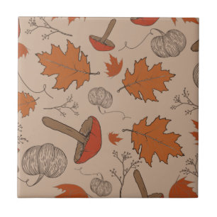 Autumn Mushrooms  Tile