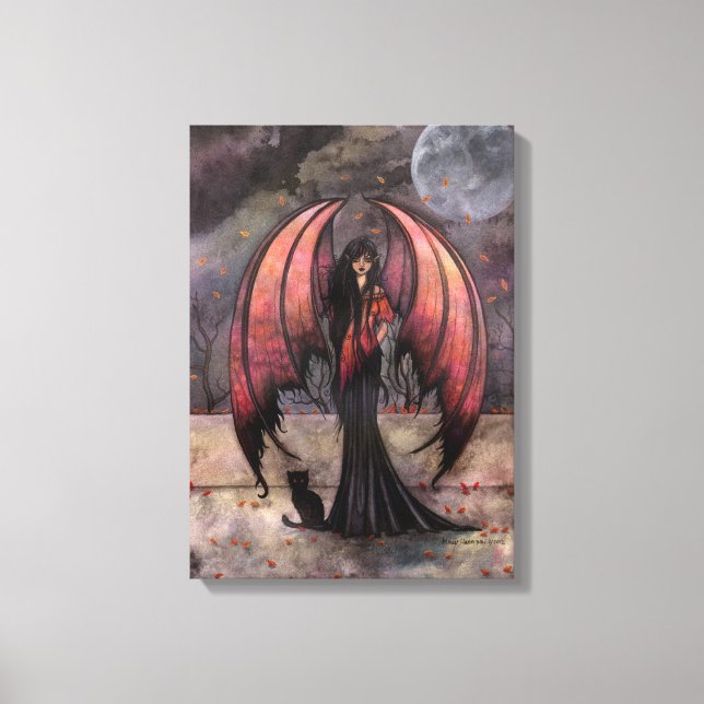 Autumn Mystique Gothic Fantasy Fairy Art Canvas Print (Front)