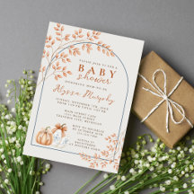 Autumn Neutral Pumpkins Terracotta Baby Shower