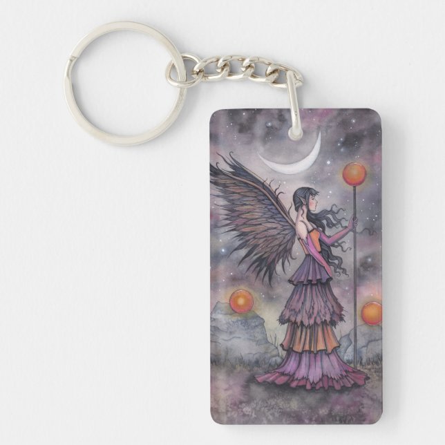 Autumn Night Fairy Art by Molly Harrison Keychain (Front)
