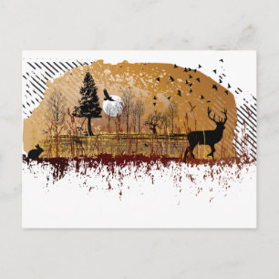 Autumn Night Scene Postcard