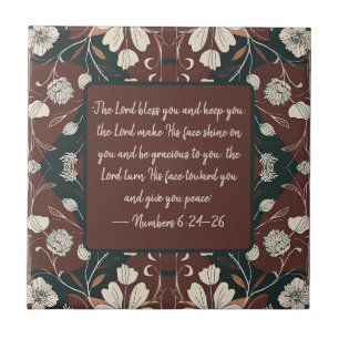 Autumn Noir Blossoms Customizable Blessing Tile