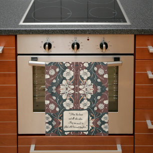 Autumn Noir Blossoms Customizable Kitchen Towel