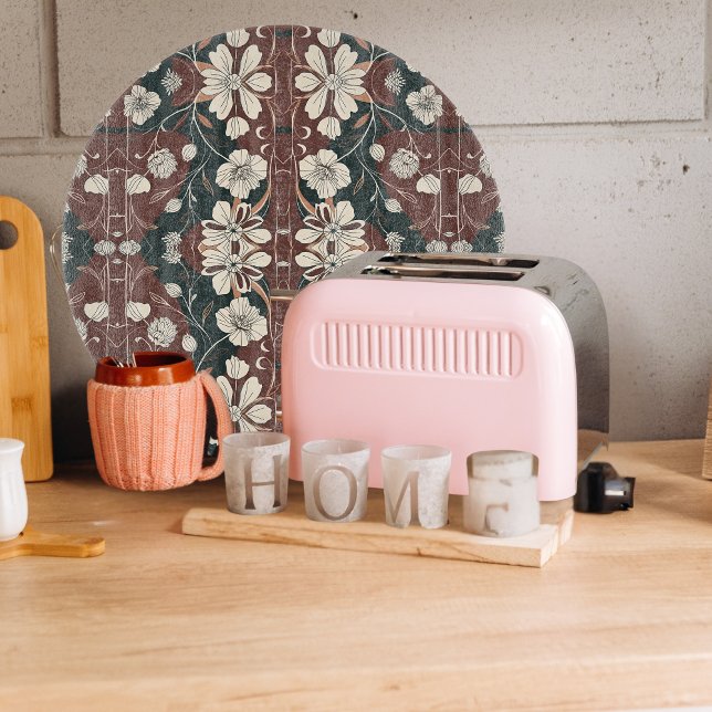 Autumn Noir Blossoms Round  Cutting Board (Creator Uploaded)