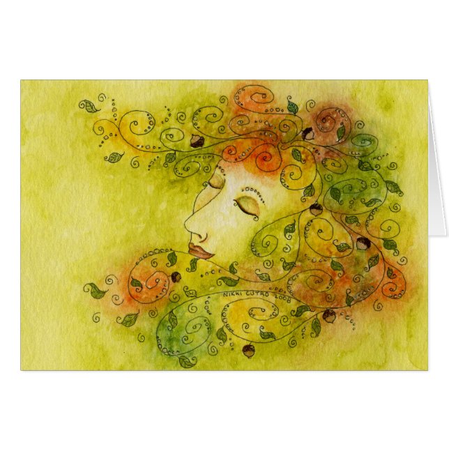 Autumn Nymph Harvest Card (Front Horizontal)