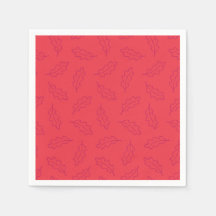 Autumn Oak cocktail napkins - persimmon/berry