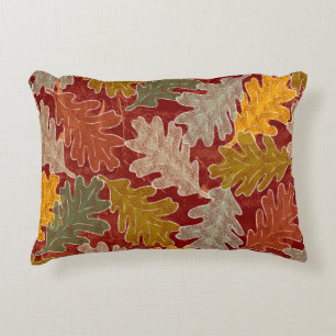 Autumn Oak Leaves Accent Pillow
