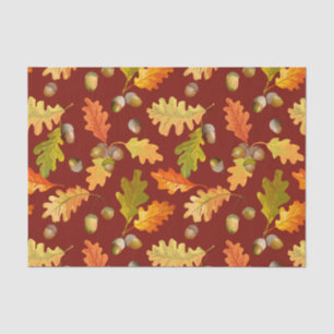 Autumn Oak Leaves and Acorns Nature Tissue Paper