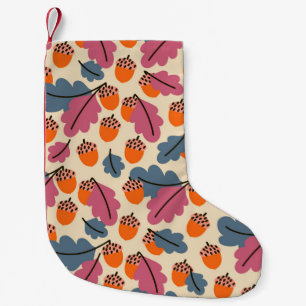 Autumn Oak: Leaves and Acorns Pattern Small Christmas Stocking