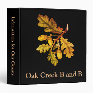 Autumn Oak Leaves and Acorns Vacation Rental Binder