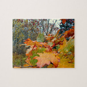 Autumn Oak Leaves & Berries Custom Jigsaw Puzzle