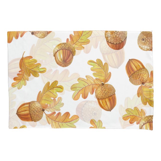 Autumn oak leaves: colourful pattern. pillowcase (Front)