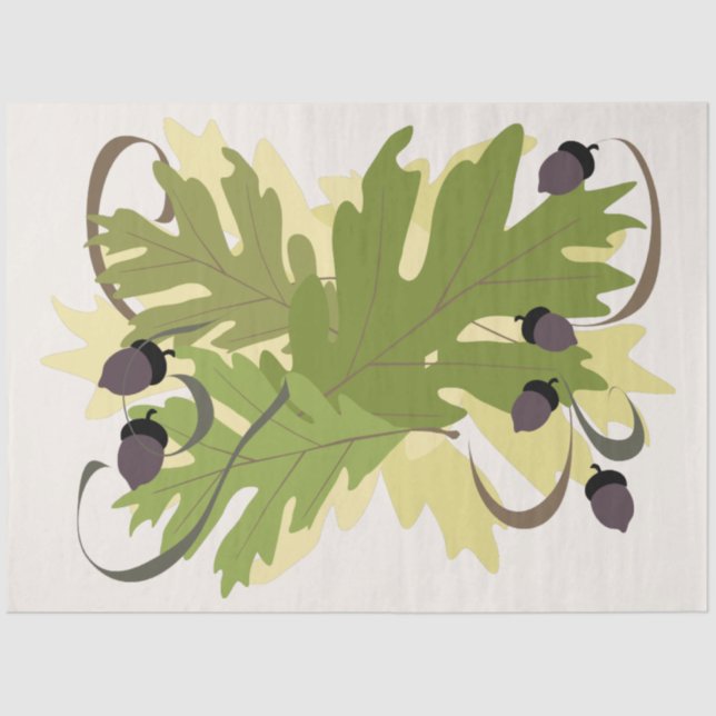 Autumn Oak Leaves Decoupage Tissue Paper (Front)