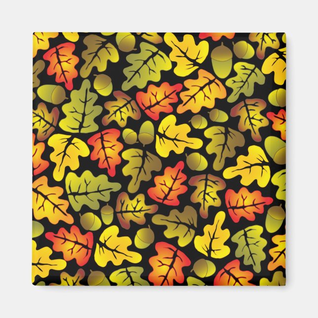 autumn oak leaves magnet (Front)