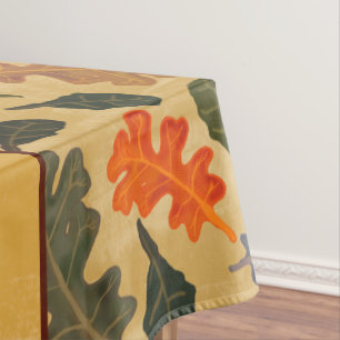 Autumn Oak Tree Leaves Grateful Thankful Blessed Tablecloth