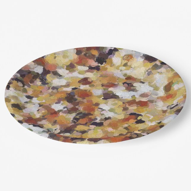 Autumn Oil Abstract Paper Plate (Angled)