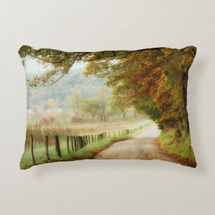 Autumn on a Country Road Accent Pillow
