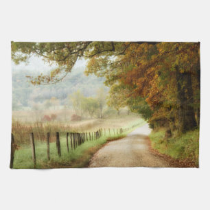 Autumn on a Country Road Kitchen Towel
