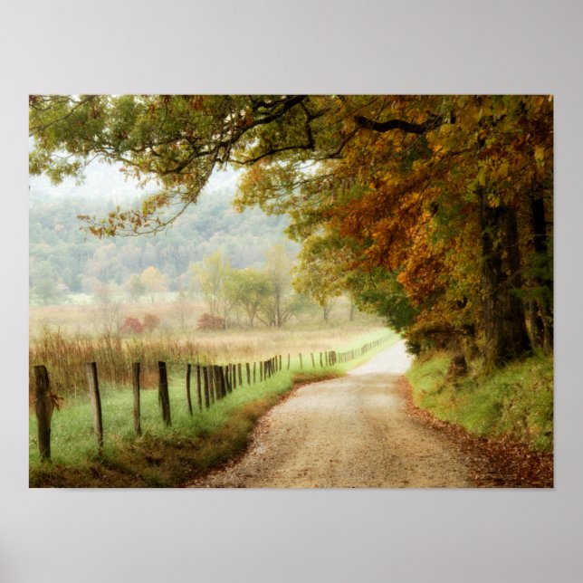 Autumn on a Country Road Poster (Front)