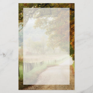 Autumn on a Country Road Stationery