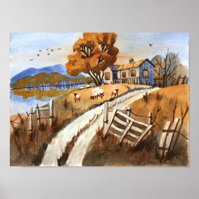 Autumn On Olde Hill Lane Poster (Front)