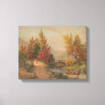 Autumn on the Lehigh Chromolithograph 1882