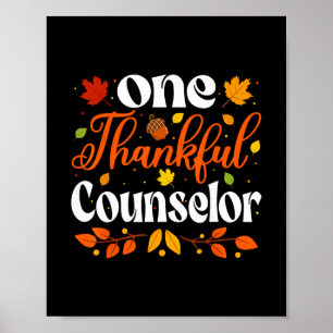 Autumn One Thankful Counselor Thanksgiving Counsel Poster
