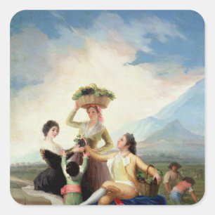 Autumn, or The Grape Harvest, 1786-87 Square Sticker
