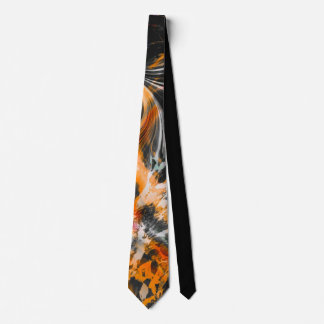 Autumn Orange and Black Neck Tie