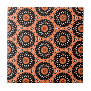 Autumn Orange Floral Tile