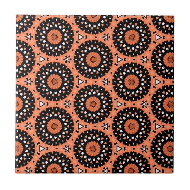 Autumn Orange Floral Tile (Front)