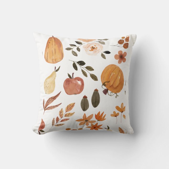Autumn Orchard Aesthetic Throw Pillow (Front)