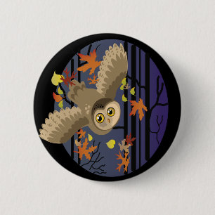 Autumn Owl 2 Inch Round Button